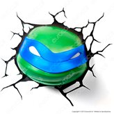 3D Light Fx Teenage Mutant Ninja Turtles Leonardo - Lampada LED a Batteria - Modello : Volto