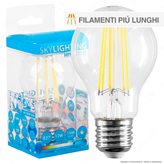 SkyLighting Lampadina LED E27 12W Bulb A60 Filamento Extra-Lungo - mod. HPFL-2712 - Colore : Bianco Caldo