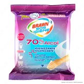 Brawn SOS Igiene Panni Detergenti e Igienizzanti 70% Alcol - Confezione da 16 pezzi
