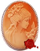 Venice Shell brooch & pendant Cameo - Cameo Size : 2,0 Inches