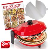Set Fornetto Pizza Caliente 1200 W + Ricettario Rustici Pizze Focacce + 2 Palette Alluminio