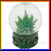 Black Leaf Snow Globe - Sfera di Vetro con Brillantini