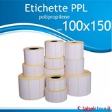 100x150 mm Etichette adesive polipropilene PPL BIANCO in rotolo stampabili a trasferimento termico - Scegli Diametro foro interno : 40 mm