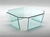 Tavolino in vetro curvato Quadra