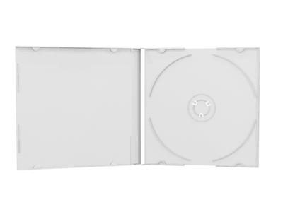 Custodia Singola Trasparente White Tray Slim Case MediaRange 5,2 mm per DVD o CD custodie singole BOX19