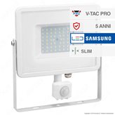 V-Tac PRO VT-50-S Faretto LED 50W Ultra Sottile Slim Chip Samsung con Sensore Colore Bianco - SKU 468