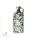Handgemachter Keramikkrug Fantasia Verde mit Nativem Olivenöl Extra 500 ml