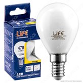 Life Lampadina LED E14 4,5W MiniGlobo P45 Milky Filamento - mod. 39.920256CM27 / 39.920256NM40 - Colore : Bianco Caldo