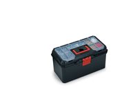 Tool case with tray amd organizer in the lid- Black/Red - Colour : Black/Red// Width (cm) : 40// Depth (cm) : 21// Height (cm) : 18.5// Set of : 1