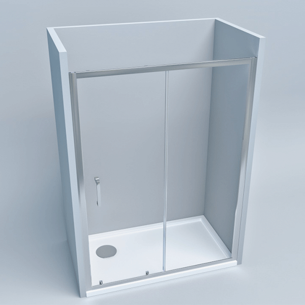 Box doccia 115 cm a nicchia porta scorrevole apertura laterale altezza 190 cm