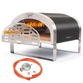 KIT Spice Diavola 16" forno a Gas per pizza design e brevetto Made in italy con Biscotto di Casapulla + Coperchio e Regolatore
