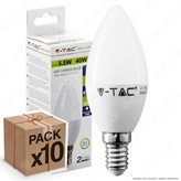 10 Lampadine LED V-Tac VT-1855 E14 5,5W Candela - Pack Risparmio - Colore : Bianco Caldo