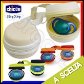 Chicco Portasucchietto Doppio Clip Clap Proteggi Ciuccio - Colore : Bianco/Panna