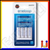 Sanyo Eneloop Caricabatterie MQN04 + 4 Pile Stilo AA 1900 mAh