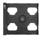 Tray per jewelbox, per 2 CD o DVD - nero con logo bianco (solo tray)