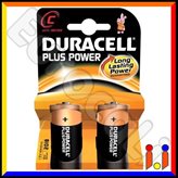 Duracell Plus Pile LR14 Alcaline Mezza Torcia C Baby 1.5V Lunga Durata - Blister da 2 Batterie