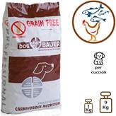 Puppy Pollo e Pesce Crocchette Grain Free  con Cardo Mariano e Melograno - Scegli Peso Confezione : 9 Kg