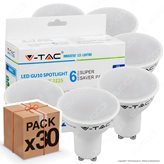 30 Lampadine LED V-Tac VT-2225 Super Saver Pack GU10 5W Spotlight 110° - Pack Risparmio - Colore : Bianco Caldo