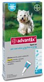 Bayer Advantix Azzurro Antiparassitario Cani da 4kg a 10kg 4 pipette x 1ml