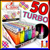 Ciao Turbo Antivento Fantasia Color Glass - Box da 50 Accendini