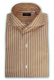 Classic shirt cotton orange twill Napoli Finamore 1925 - Size : 41