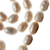 Filo di Perle Grado B a forma di riso da 10-11 mm color Bianco