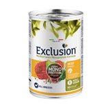 Exclusion Mediterraneo Monoproteico Noble Grain Adult All Breeds Manzo 400g Alimento Umido per Cani Adulti