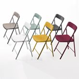 6 sedie pieghevoli con carrello Zeta (Colore: Multicolor - Colore carrellino: Nero sablé)