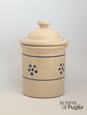 Barattolo contenitore in terracotta - Scegli il Colore : Bianco, Seleziona altezza/grandezza : 11 cm