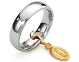 Fede Nuziale Unoaerre Comoda 5 mm Oro bianco - Misura anello : 28-Incisione: Interna (gratuita); -Incastonatura Diamante: 0.07 ct (G/VS1) (+150,00 €)
