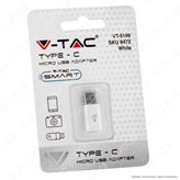 V-Tac VT-5149 Adattatore Singolo da Micro USB a Tipo C Colore Bianco - SKU 8472