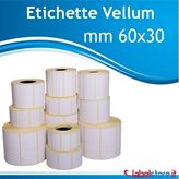 60x30 mm Etichette carta VELLUM a trasferimento termico con adesivo permanente