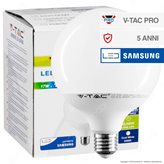 V-Tac PRO VT-218 Lampadina LED E27 17W Globo G120 Chip Samsung - SKU 226 / 227 - Colore : Bianco Naturale
