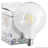 SkyLighting Lampadina LED E27 8W Globo G125 Filamento - Colore : Bianco Naturale