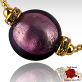 Amethyst Murano Glass Beads Adjustable Bracelet - Color : Bianco