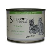 Simpsons Premium gatto casserole tacchino con anatra e coniglio 200 gr