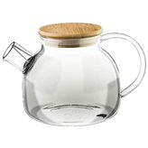 Glass teapot with filter and bamboo stopper 1 litre
