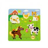 Puzzle con cornice: gli animali della fattoria - 9 pezzi