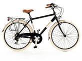 Bicyclette d'homme en aluminium Via Veneto 605A - Couleurs : Brillant Noir, Sac : Avec sac
