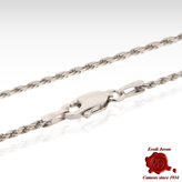 Peculiar Solid Silver Rhodium Chain Rope - Lenght of the Chain : 16 inches