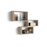 Mobili Fiver Set di 3 cubi da parete, Giuditta, Quercia