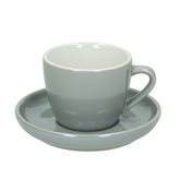 Confezione 6 tazze caffè con piatto Colortek grigio shining