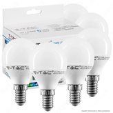 V-Tac VT-2266 Super Saver Pack Confezione 6 Lampadine LED E14 5,5W MniGlobo - SKU 2733 / 2734 / 2735 - Colore : Bianco Caldo