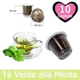 10 Capsule Tè Verde Alla Menta In Foglia Compatibili Nespresso