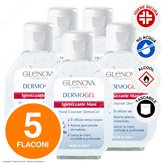 5 Flaconi da 80ml di Glenova Dermogel Gel Alcolico Sanificante Igienizzante Mani Efficace Contro Germi e Batteri