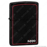 Accendino Zippo Mod. 218ZB Nero Matte Bordo Rosso - Ricaricabile Antivento