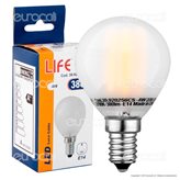 Life Serie 45GT Lampadina LED E14 4W MiniGlobo Filamento in Vetro Frost P45