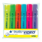 Evidenziatore Tratto Video-giallo,verde,arancio,azzurro,rosa,lilla 1- 5 mm 831000 (conf.6)