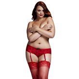 Red Rose Open Crotch Boyshort Panty Queen Size