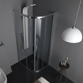SLIDE - Box doccia semicircolare asimmetrico con porta scorrevole